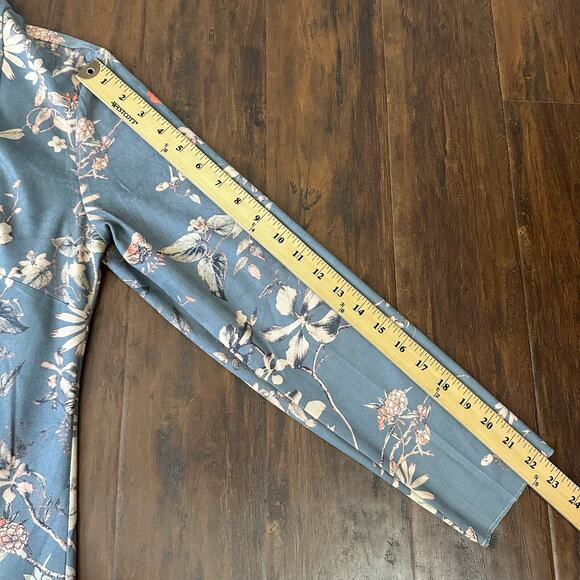 SOFT SURROUNDINGS Drape Shape Jacket Gray Floral Faux Suede Bohemian - Picture 11 of 11